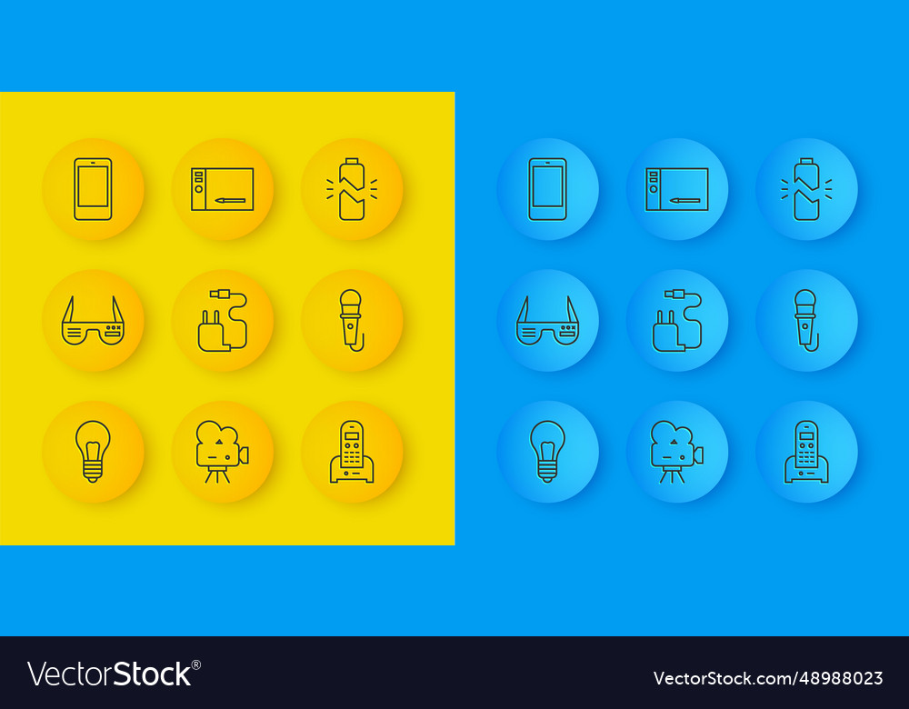 Set line light bulb with concept of idea smart vector image Set line light bulb with concept of idea smart