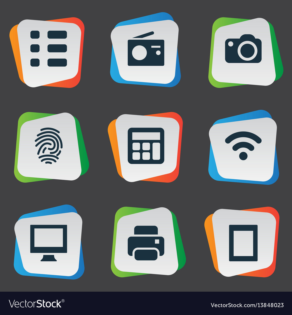 Set of simple digital icons