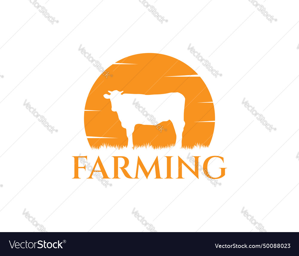 Simple farming business logo design template Vector Image