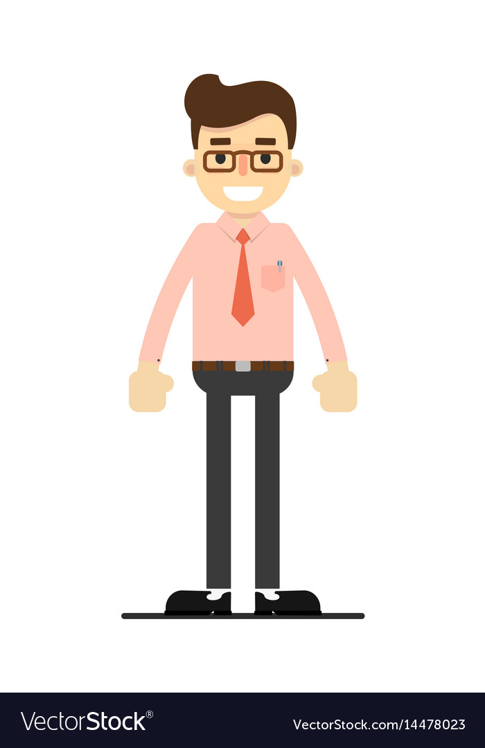 Smiling manager character in flat design