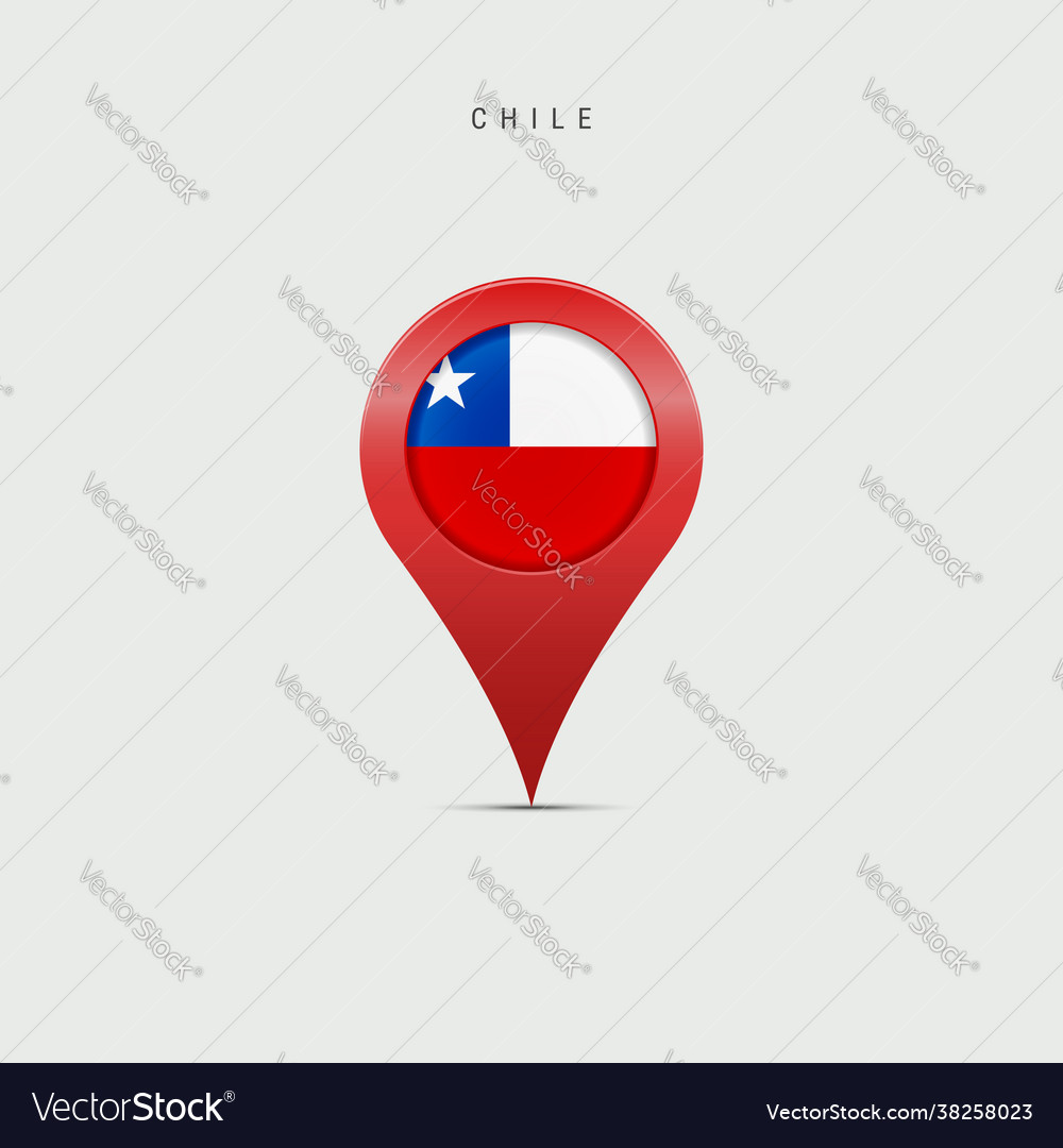 Teardrop map marker with flag chile