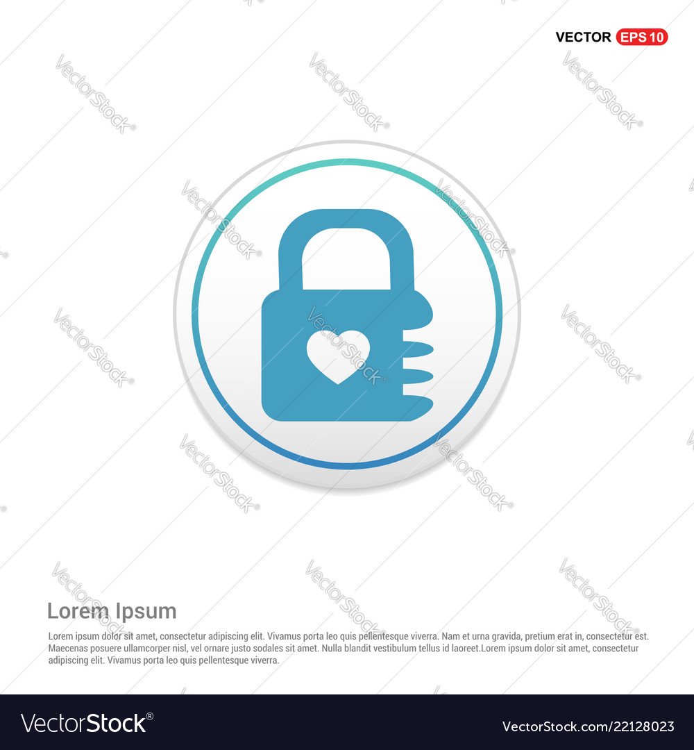 Web lock icon - white circle button