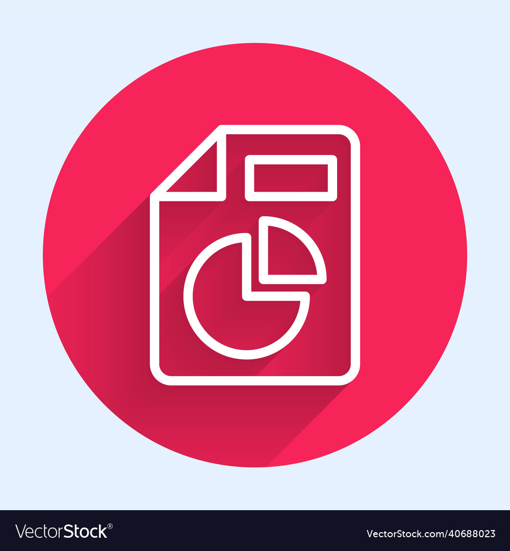 White line document with graph chart icon isolated vector image White line document with graph chart icon isolated