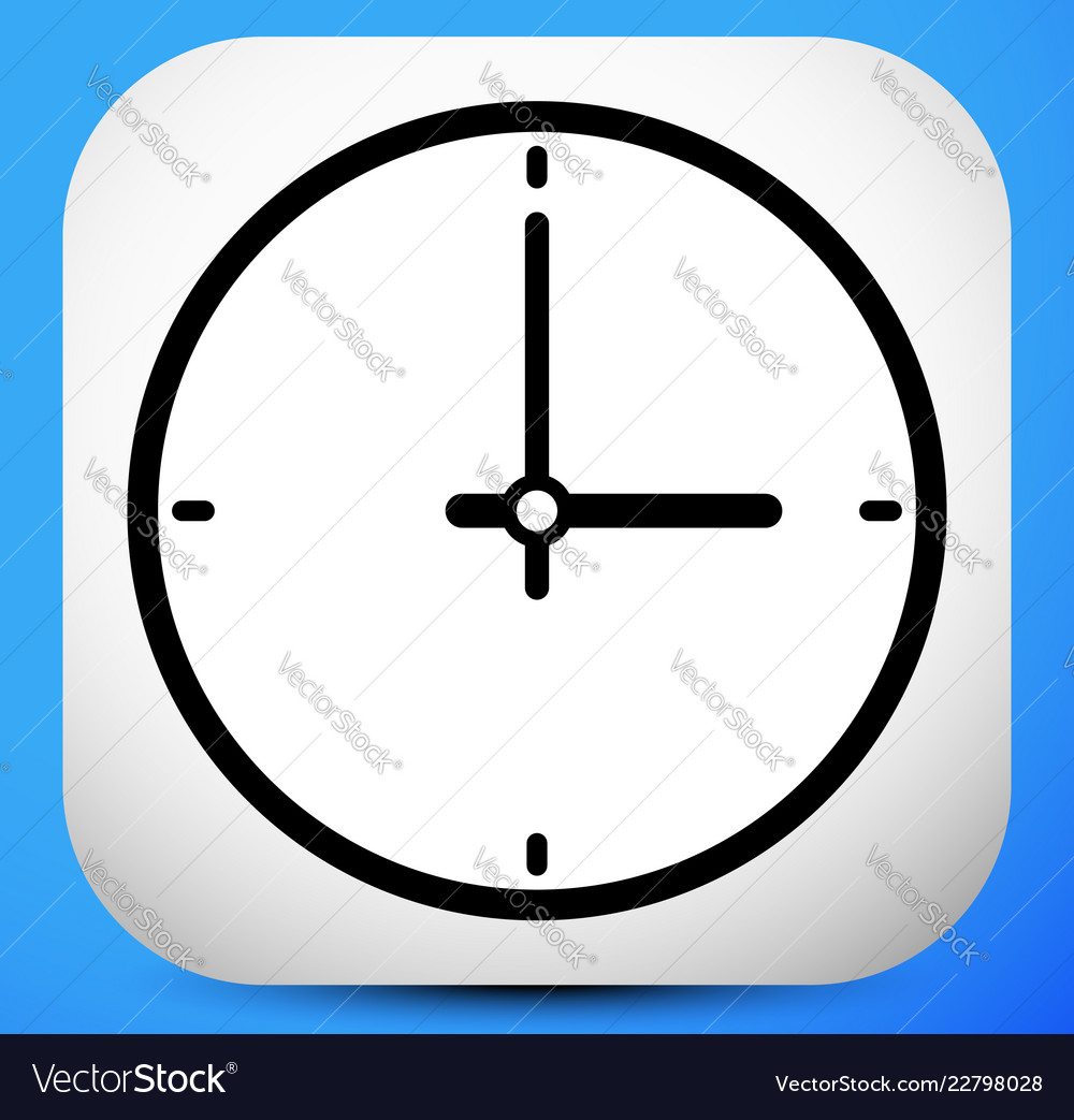 Clock icon with minute hour pointer vector image Clock icon with minute hour pointer