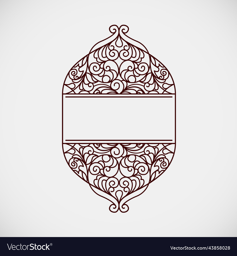 Decorative line art frame for design template Vector Image