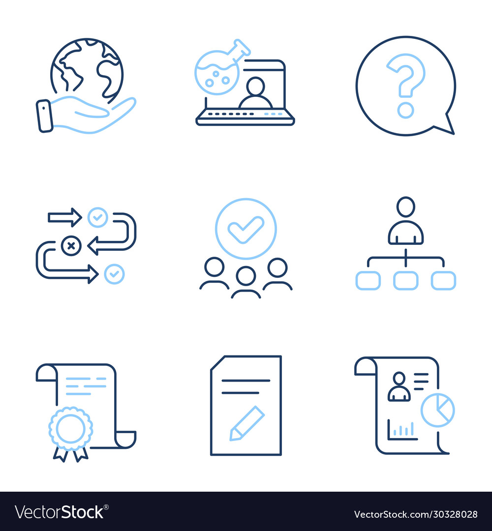 Edit document management and survey progress vector image Edit document management and survey progress