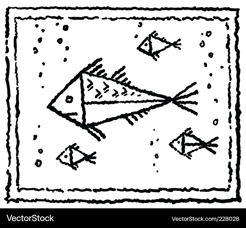 Fish in frame Royalty Free Vector Image - VectorStock