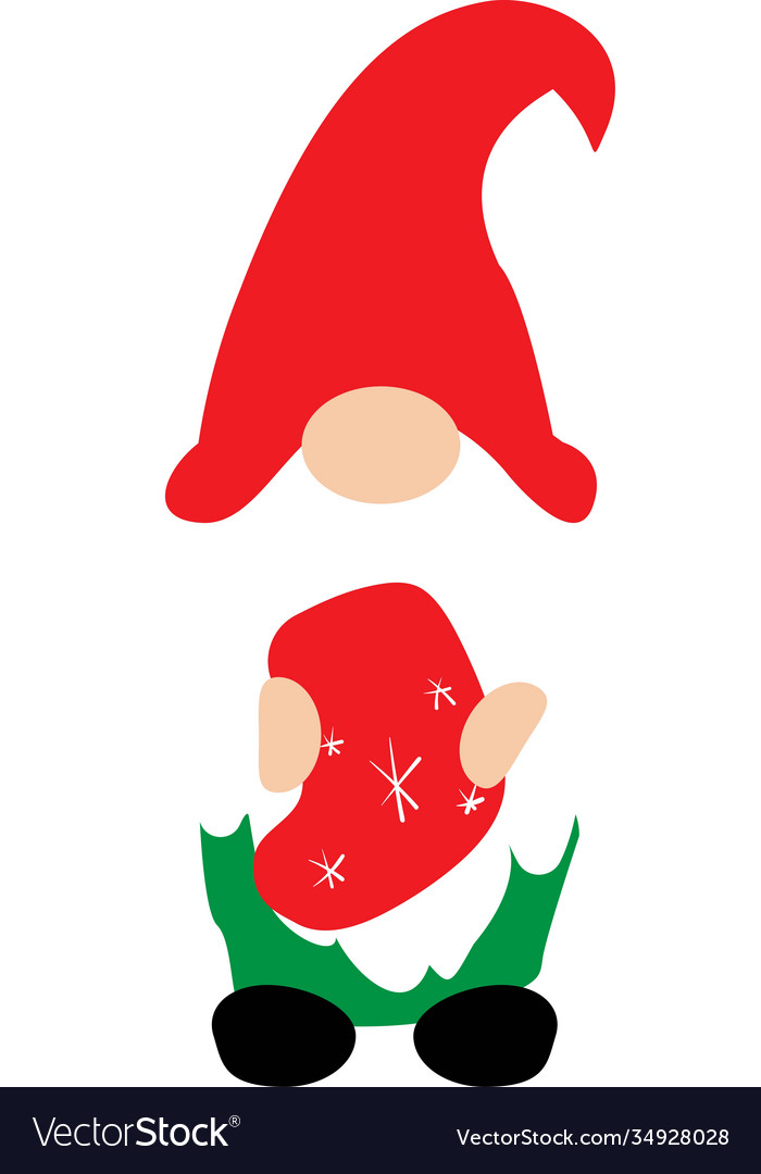 Happy christmas gnome with christmas socks Vector Image