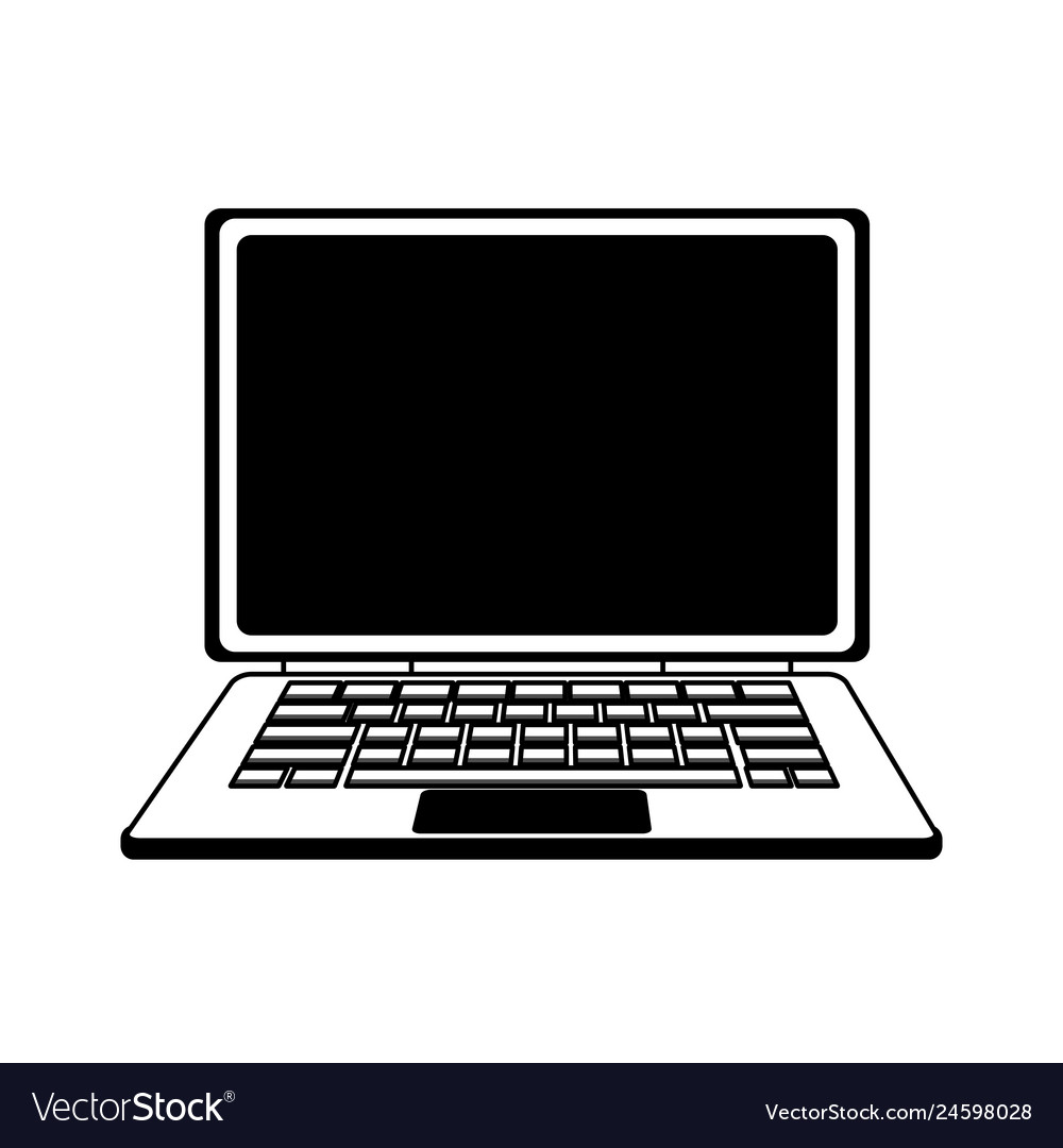 Laptop Pc Portable In Black And White Royalty Free Vector