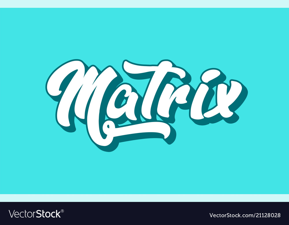 Matrix hand written word text for typography Vector Image