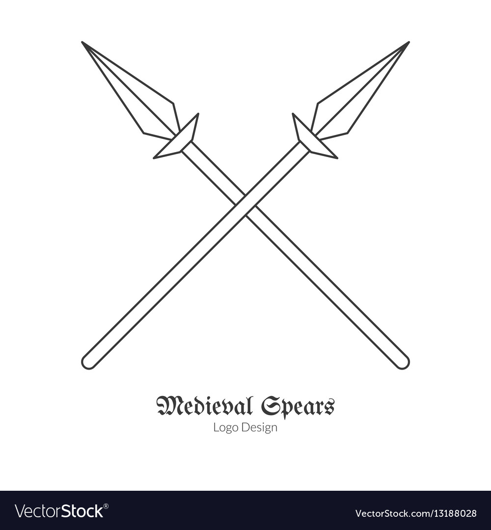 Medieval logo emblem template with outline icon