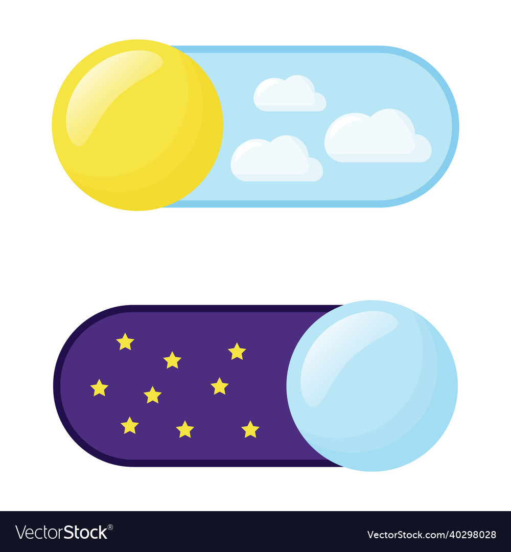 On and off toggle switch buttons light dark Vector Image On and off toggle switch buttons light dark