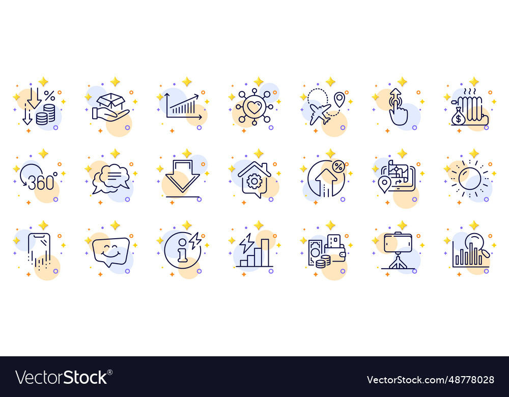 Outline set of power info full rotation vector image Outline set of power info full rotation