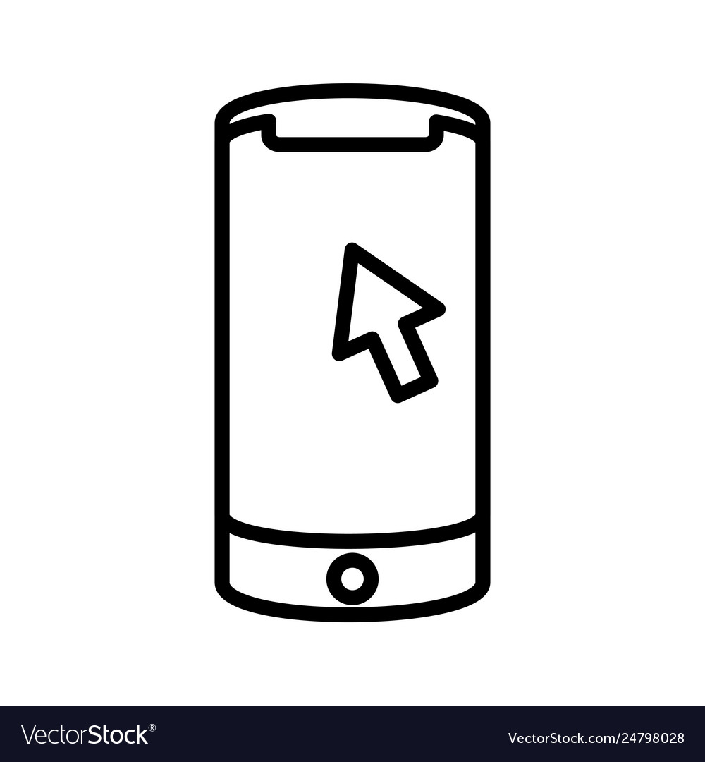 Smartphone device with arrow cursor