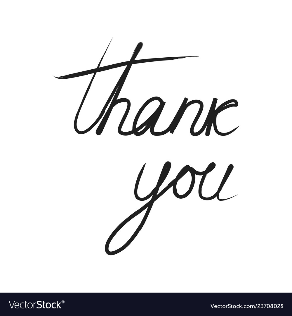 Thank you handwritten inscription Royalty Free Vector Image