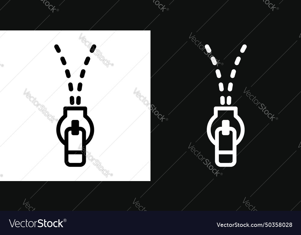 Zipper tool icon set unzip lock open minimal