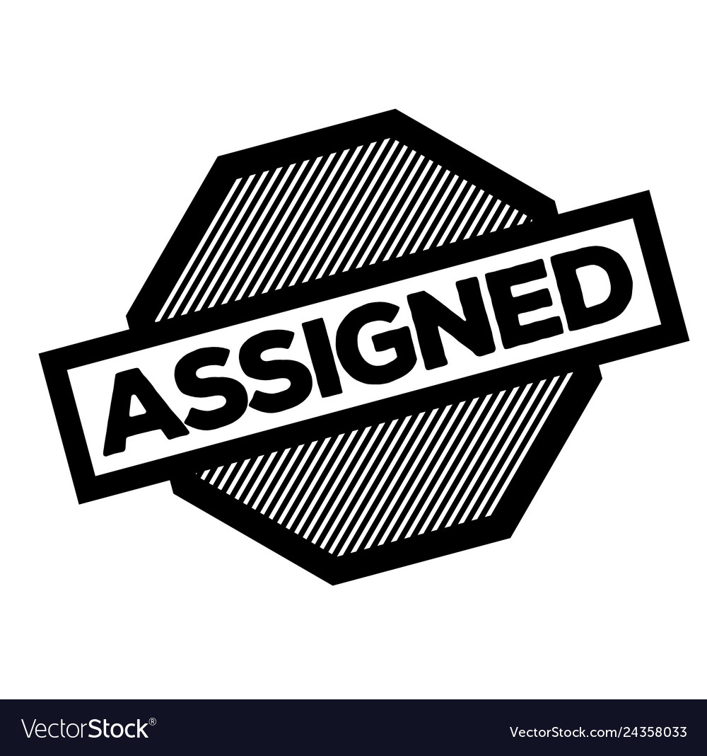 assigned-stamp-on-white-royalty-free-vector-image