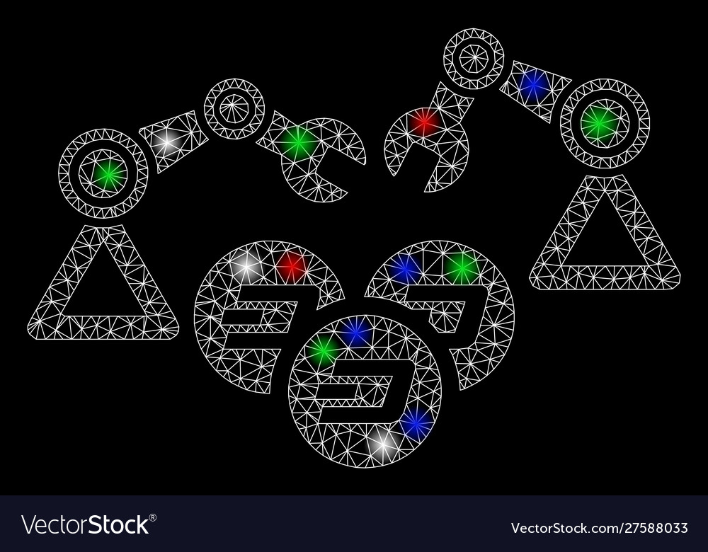 Bright mesh 2d dash mining robotics with flare vector image Bright mesh 2d dash mining robotics with flare