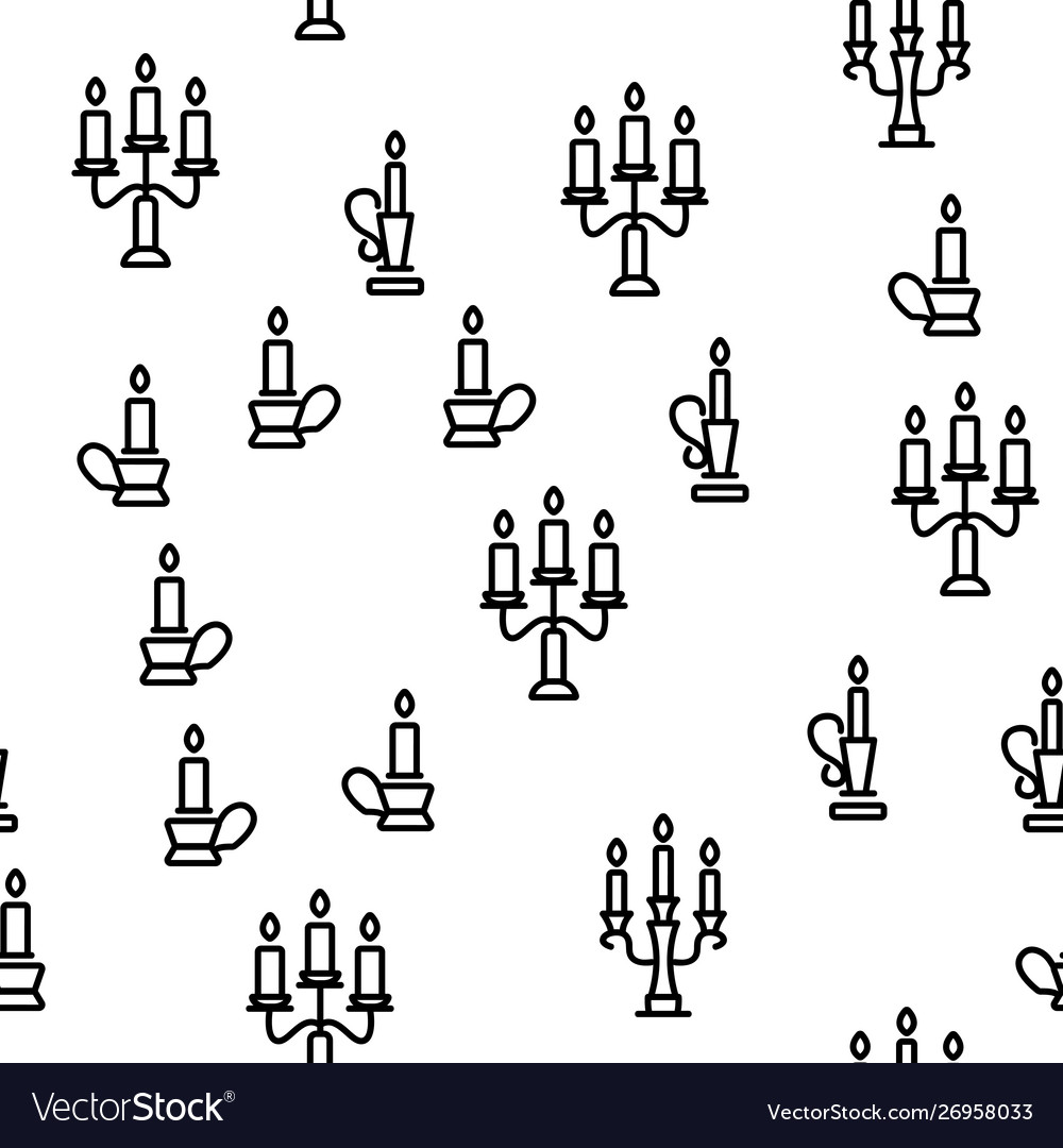 Kerzenständer alte und Vintage Dekor nahtlos vector image Kerzenständer alte und Vintage Dekor nahtlos