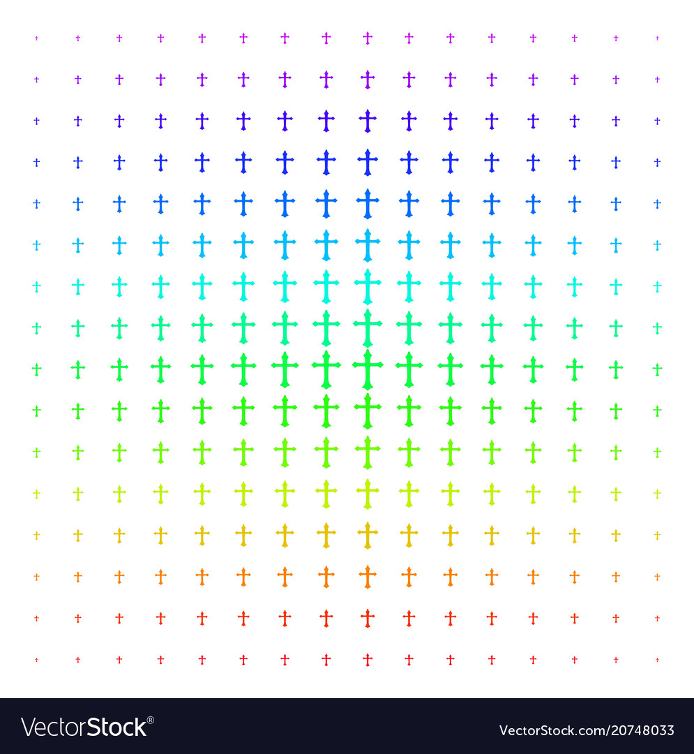 Christian cross shape halftone spectrum pattern
