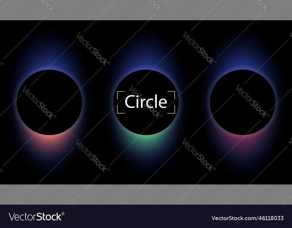 Circle banner with color gradient isolated vector image Circle banner with color gradient isolated