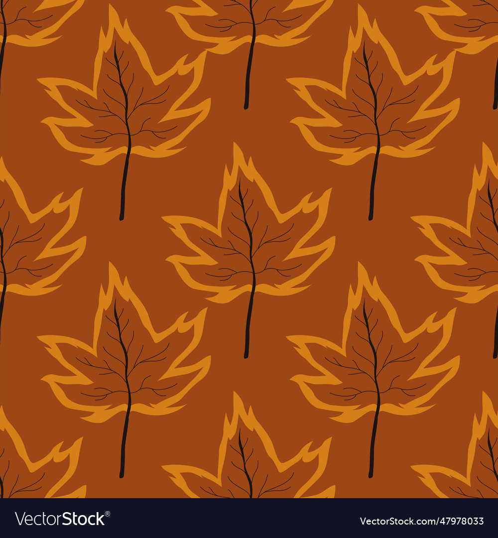 Creative autumn seamless pattern with simple vector image Creative autumn seamless pattern with simple