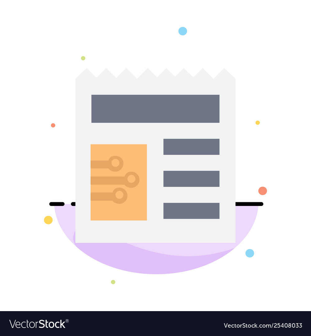 Document basic ui abstract flat color icon vector image Document basic ui abstract flat color icon