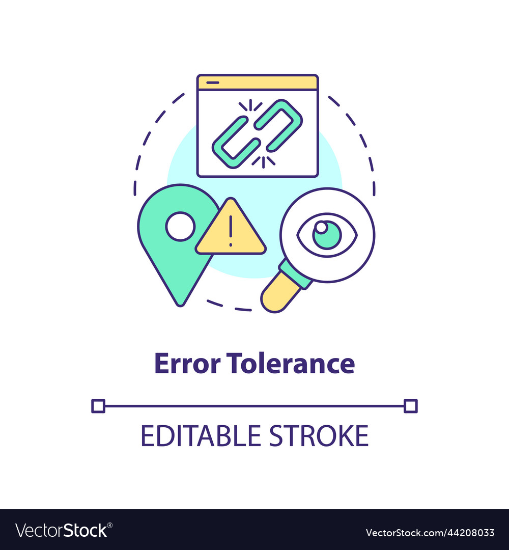 Error tolerance concept icon royalty free vector image