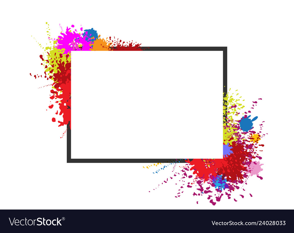 Frame on splash color Royalty Free Vector Image