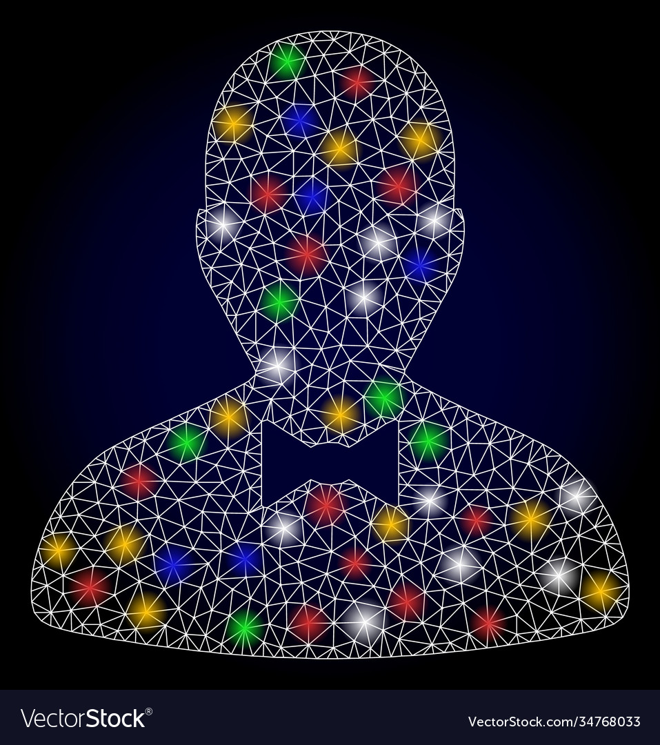 Glowing net gentleman with color lightspots