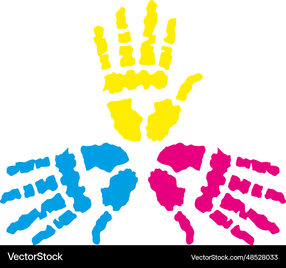 Handprint paint colors Royalty Free Vector Image