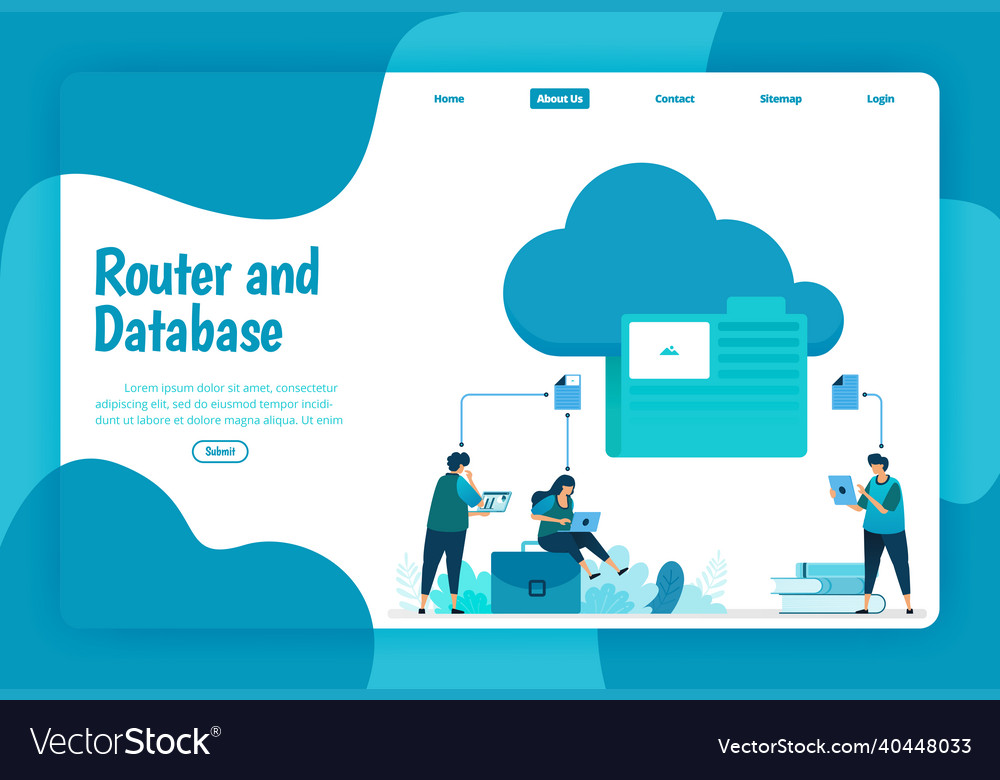 Landing page template of cloud and folder storage