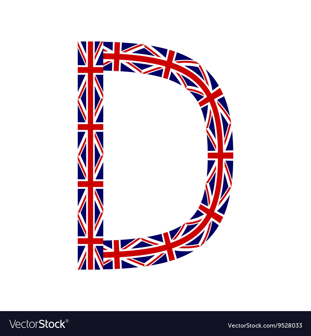 Letter d made from united kingdom flags