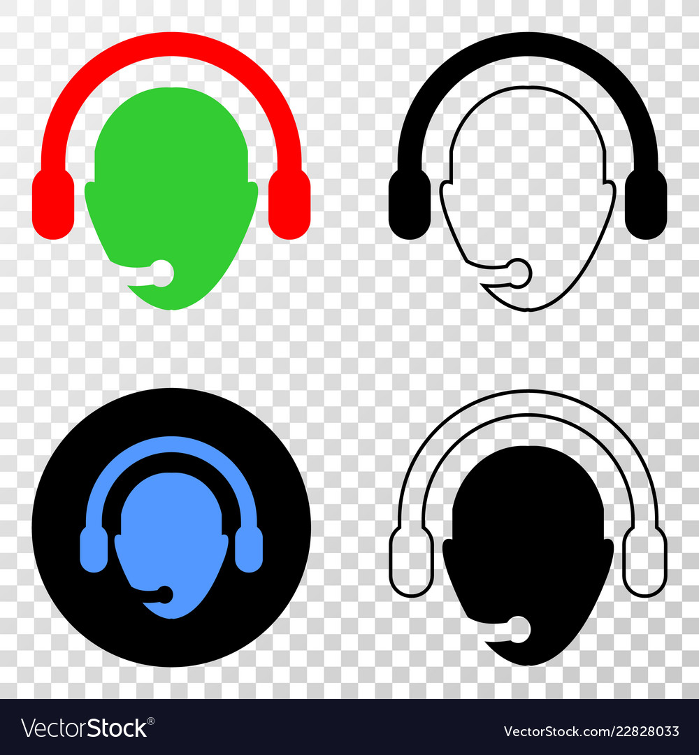 Operator head eps icon with contour version vector image Operator head eps icon with contour version