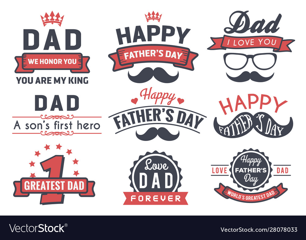 Retro Father's Day Badge Elements