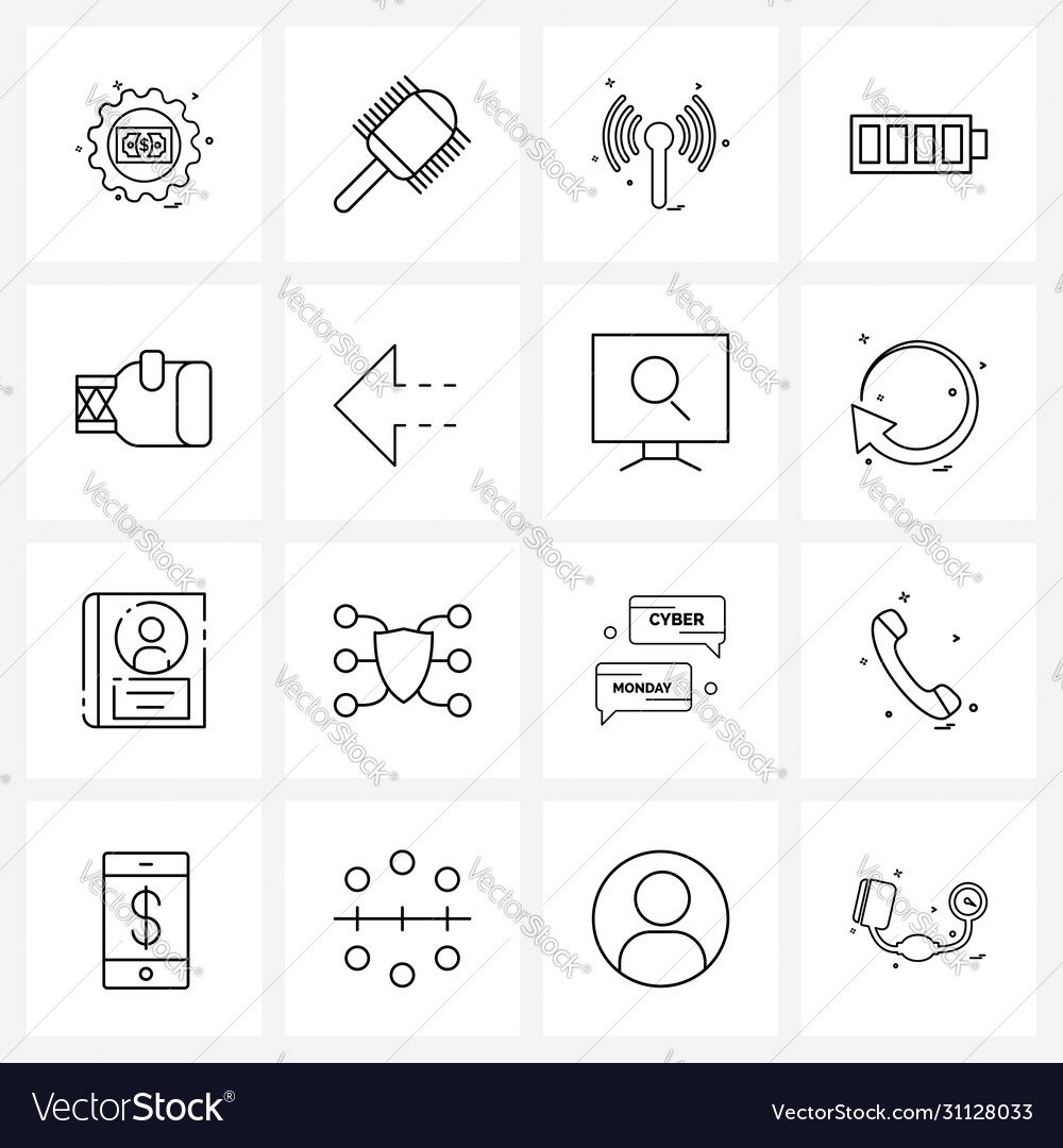 Set 16 simple line icons for web and print