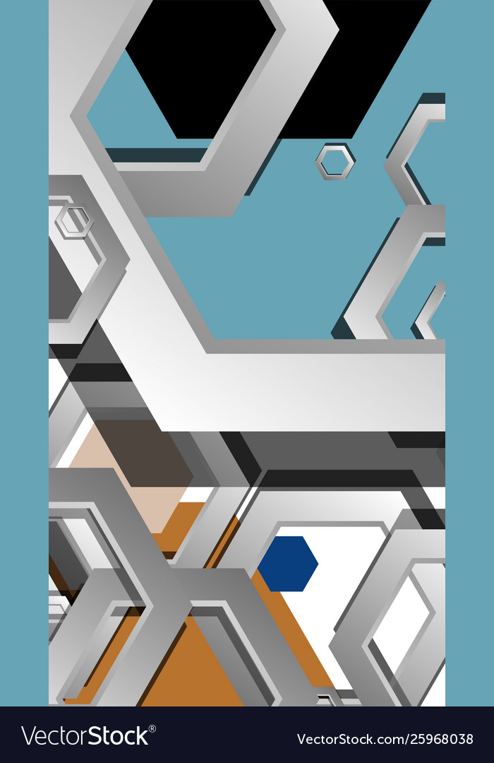 Abstract geometric background with hexagon cold