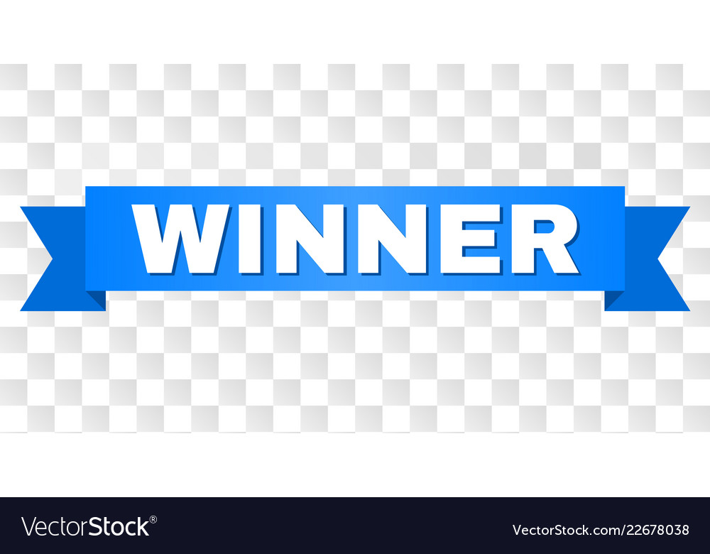 Blue tape with winner text