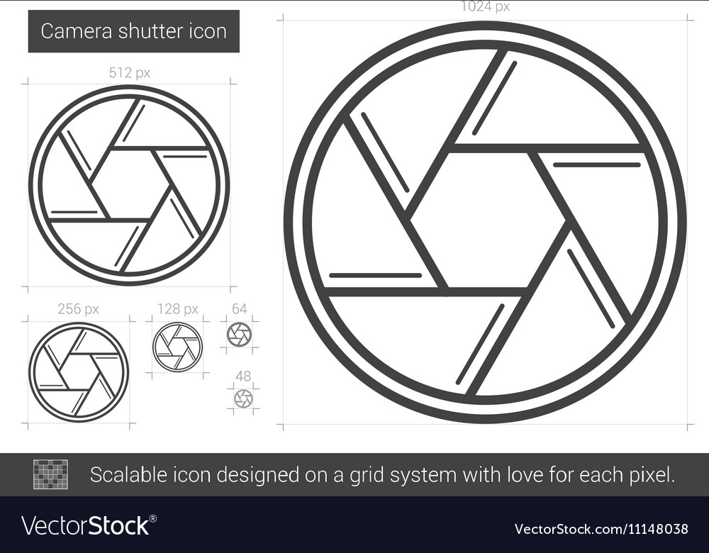 Camera shutter line icon
