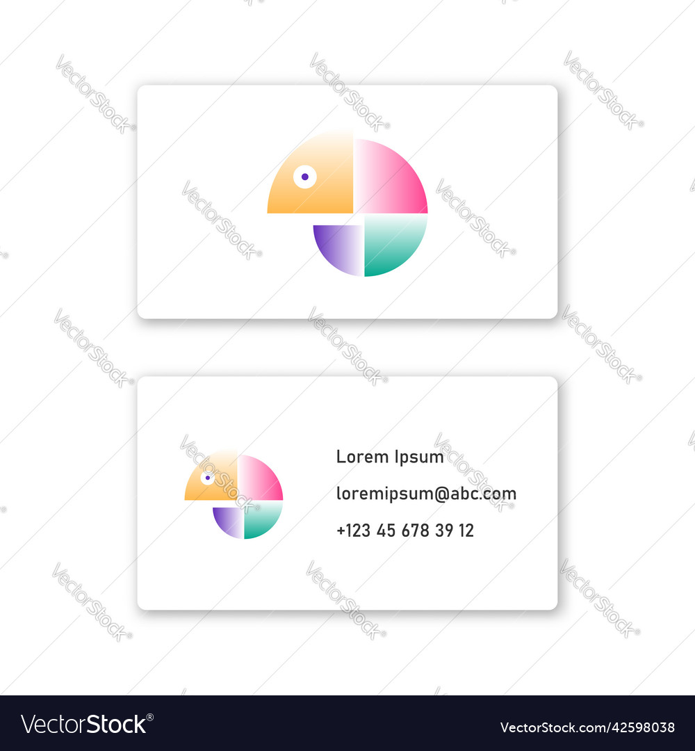 Chameleon in gradient style editable vector image Chameleon in gradient style editable