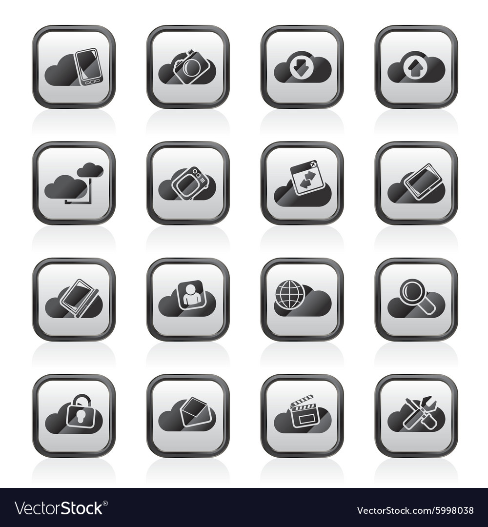 Cloud services and objects icons