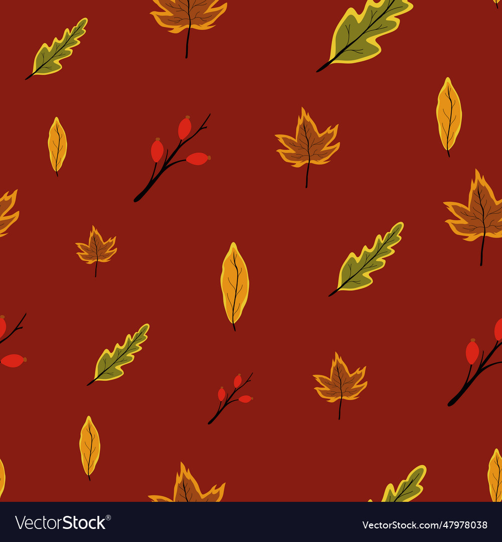 Creative autumn seamless pattern with simple