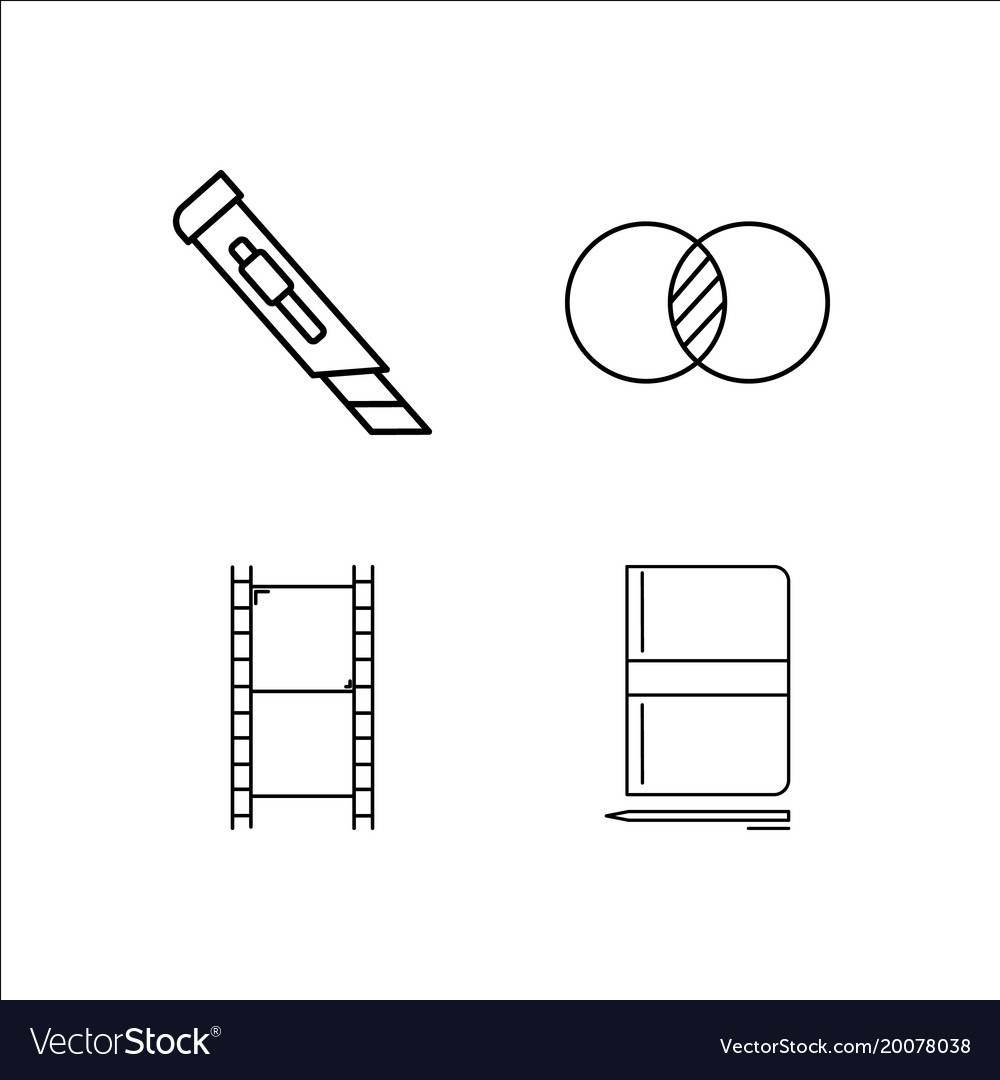 Design and studio simple linear icon setsimple