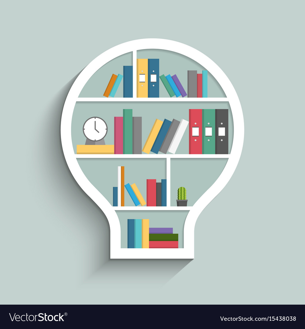 Lightbulb Bookshelf with Books and Cactus