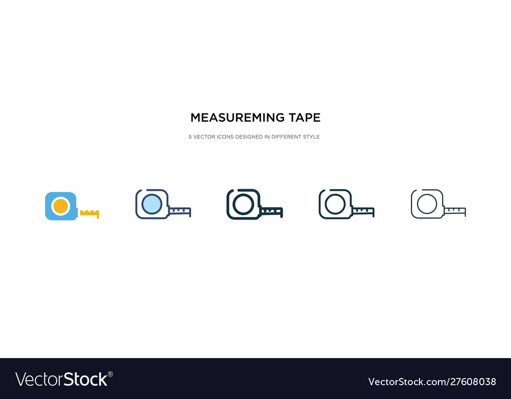 Measureming tape icon in different style two
