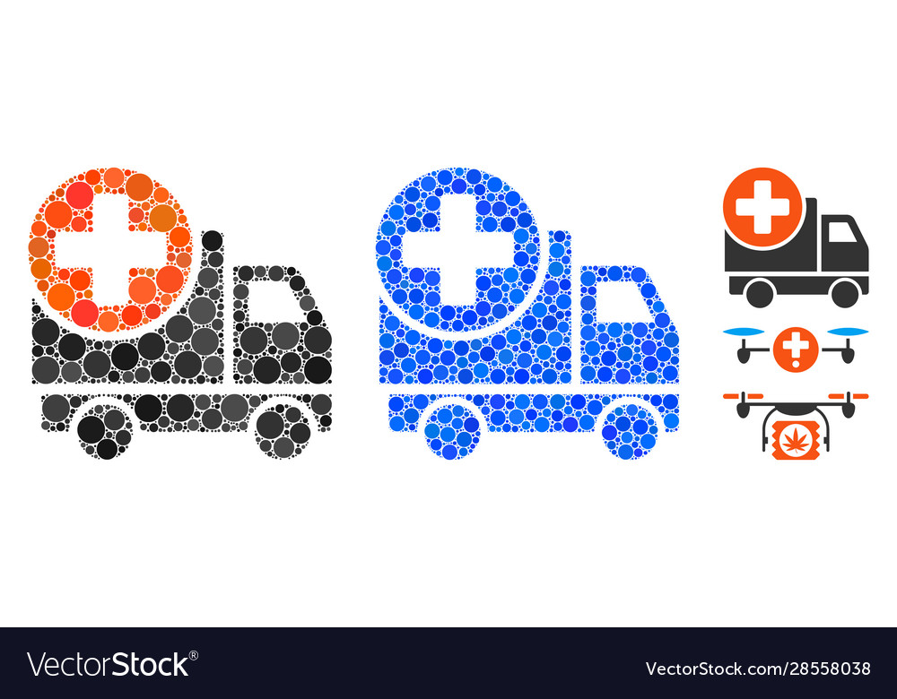 Medical delivery mosaic icon circles