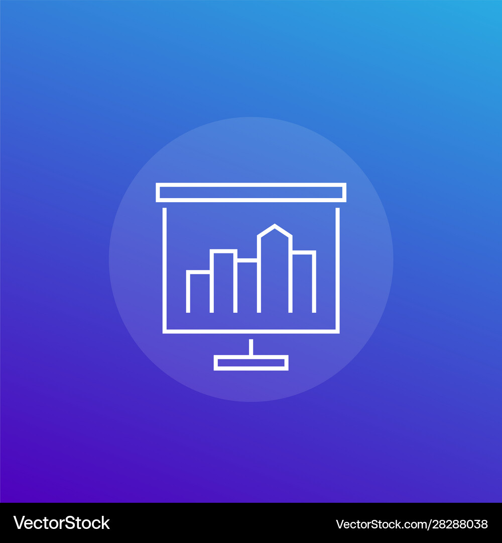 Presentation line icon Royalty Free Vector Image