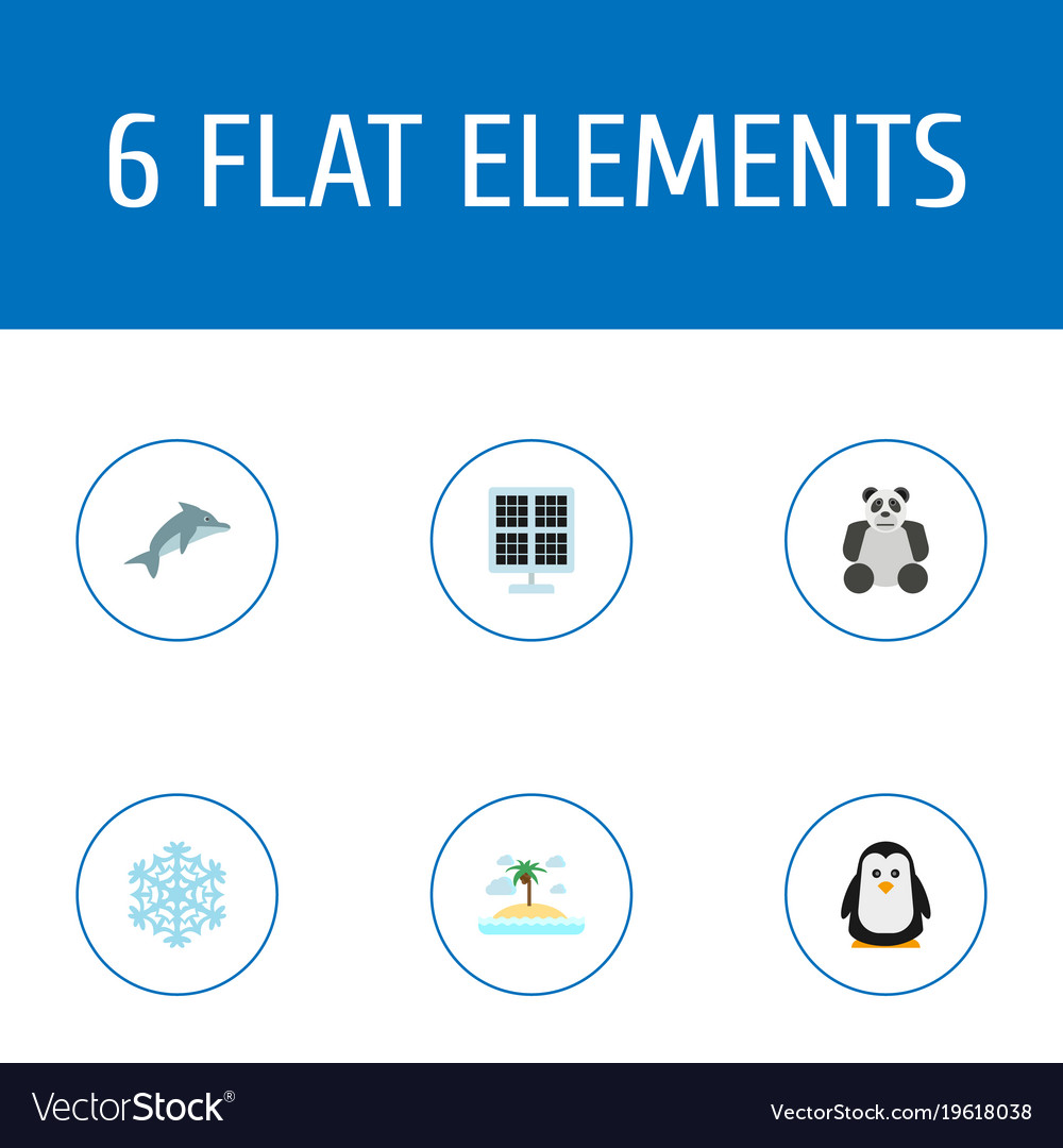 Set environment icons flat style symbols