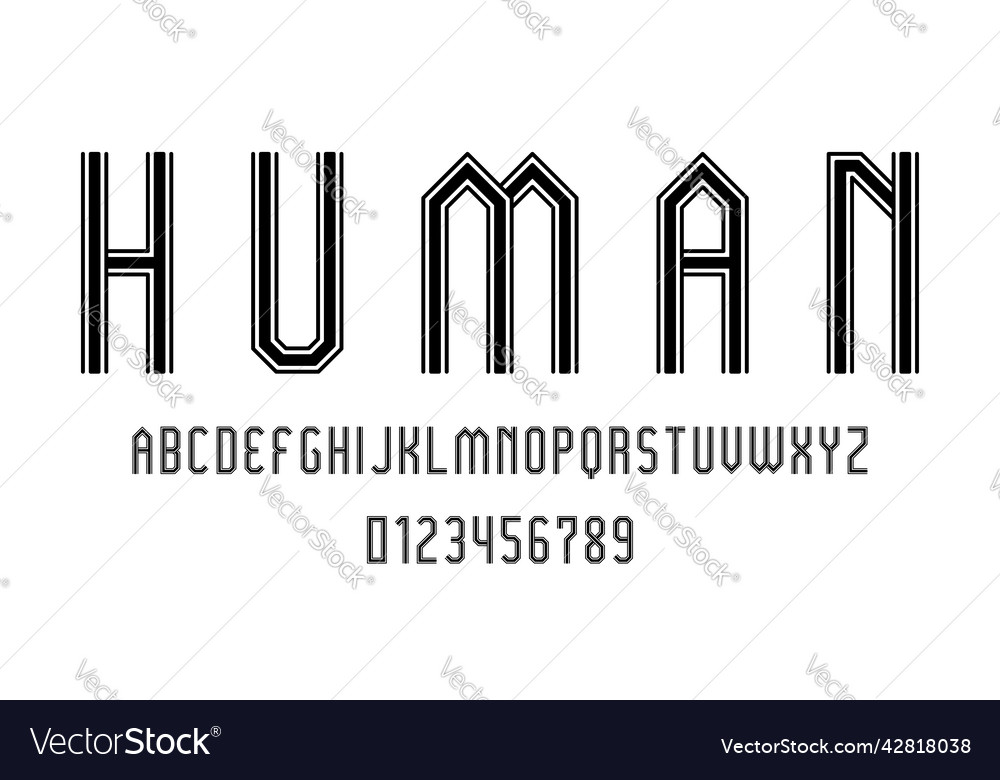 Set of alphabets font letters and numbers vector image Set of alphabets font letters and numbers