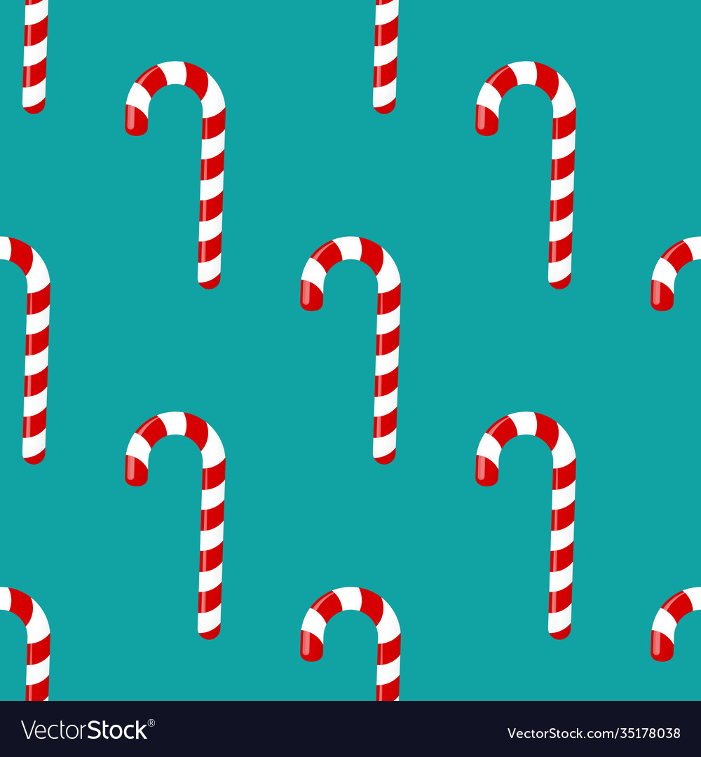 Sweet candy cane seamless pattern background Vector Image